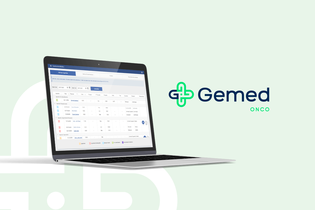 Tela de computador demonstrando o Gemed Onco